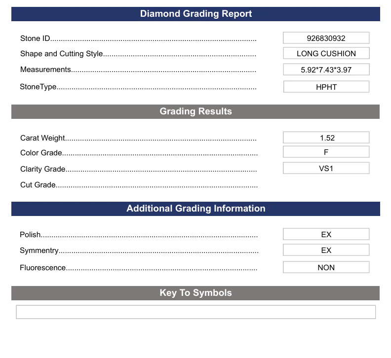 1.52 Carat Long Cushion Lab Grown Diamond, VS1/F - Image 2
