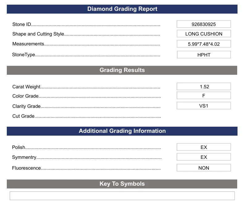 1.52 Carat Long Cushion Lab Grown Diamond, VS1/F - Image 2