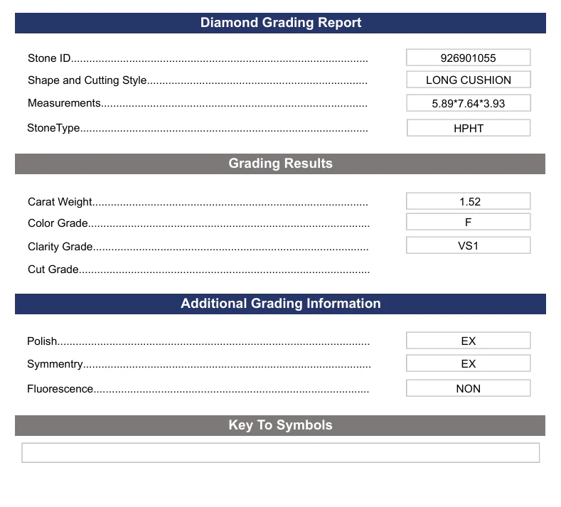1.52 Carat Long Cushion Lab Grown Diamond, VS1/F - Image 2
