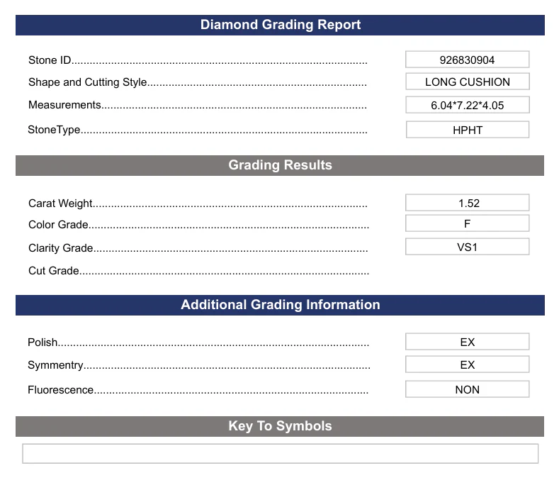 1.52 Carat Long Cushion Lab Grown Diamond, VS1/F - Image 2