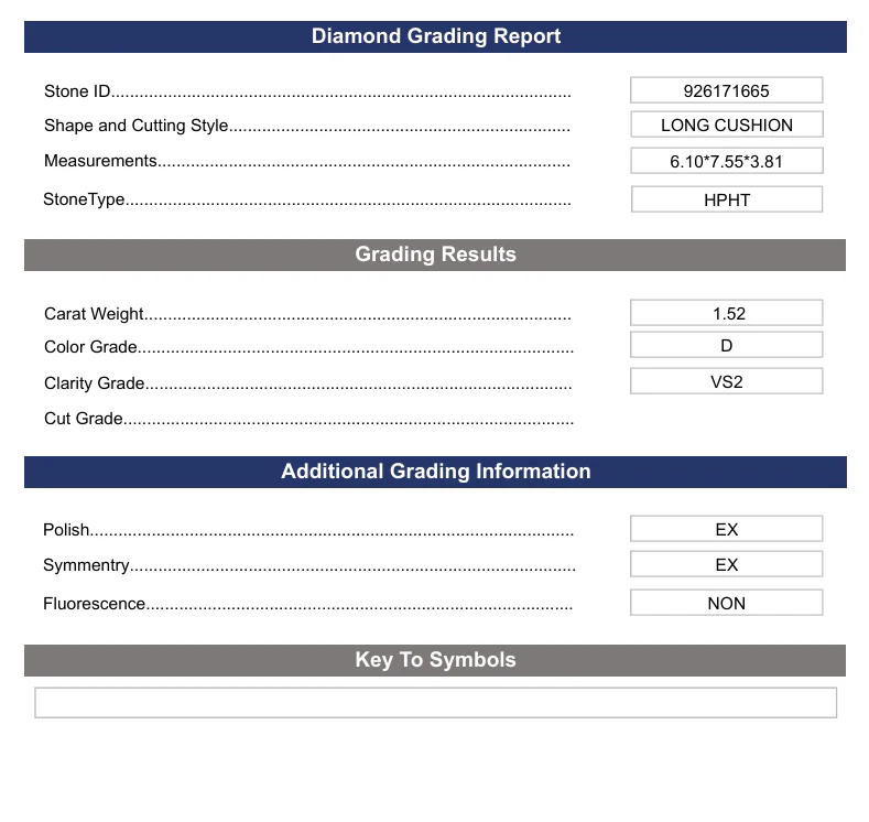 1.52 Carat Long Cushion Lab Grown Diamond, VS2/D - Image 2
