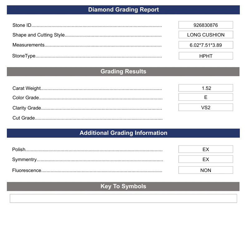 1.52 Carat Long Cushion Lab Grown Diamond, VS2/E - Image 2