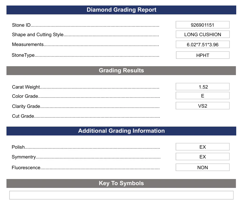 1.52 Carat Long Cushion Lab Grown Diamond, VS2/E - Image 2