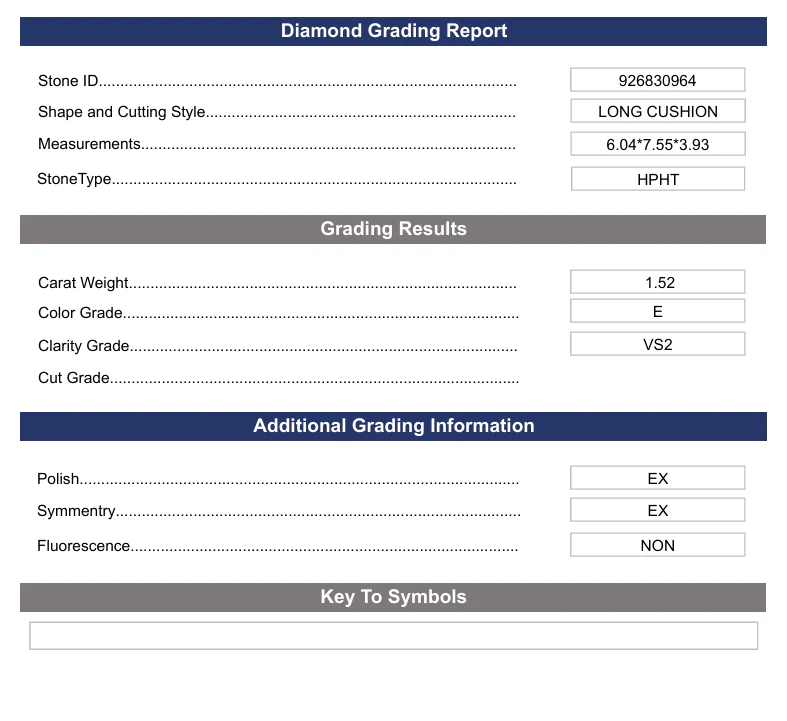 1.52 Carat Long Cushion Lab Grown Diamond, VS2/E - Image 2