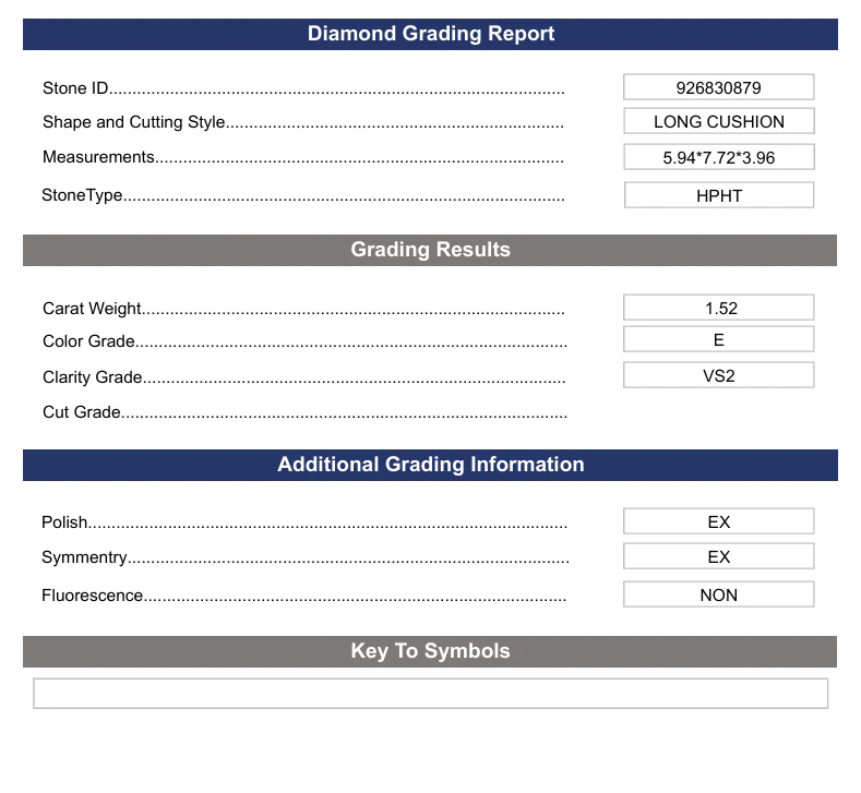 1.52 Carat Long Cushion Lab Grown Diamond, VS2/E - Image 2