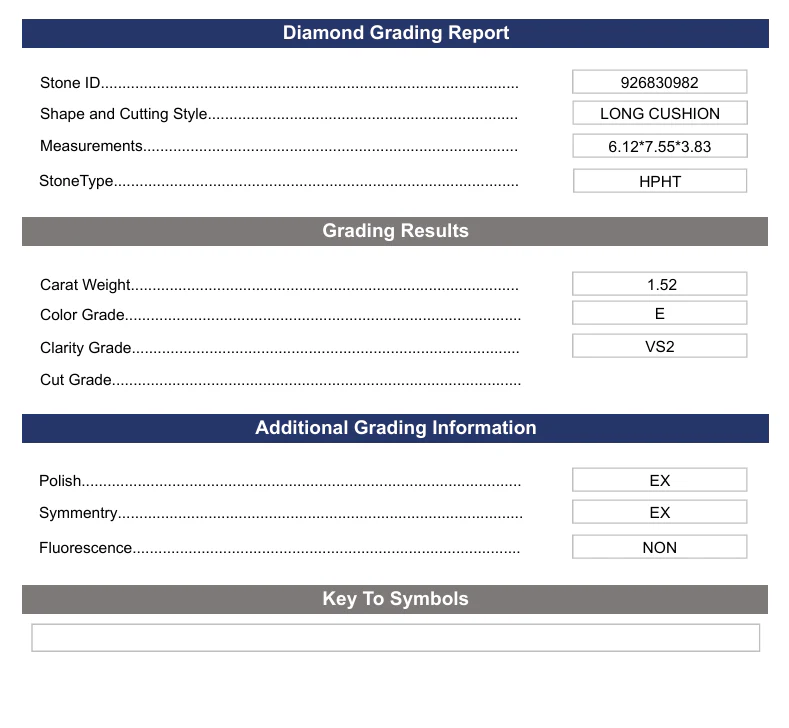 1.52 Carat Long Cushion Lab Grown Diamond, VS2/E - Image 2