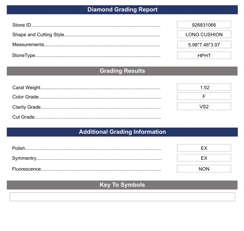 1.52 Carat Long Cushion Lab Grown Diamond, VS2/F - Image 2