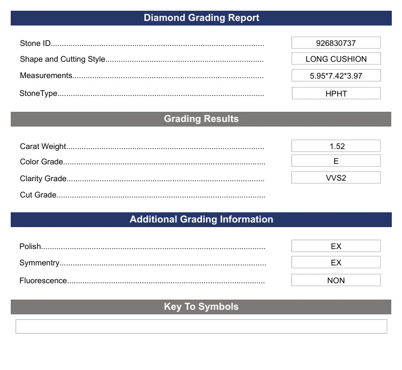 1.52 Carat Long Cushion Lab Grown Diamond, VVS2 - Image 2