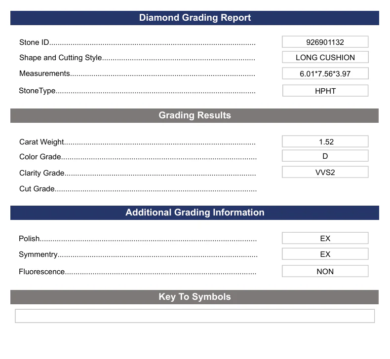 1.52 Carat Long Cushion Lab Grown Diamond, VVS2/D - Image 2
