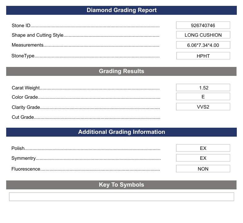1.52 Carat Long Cushion Lab Grown Diamond, VVS2/E - Image 2