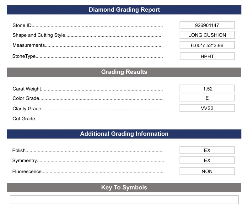 1.52 Carat Long Cushion Lab Grown Diamond, VVS2/E - Image 2