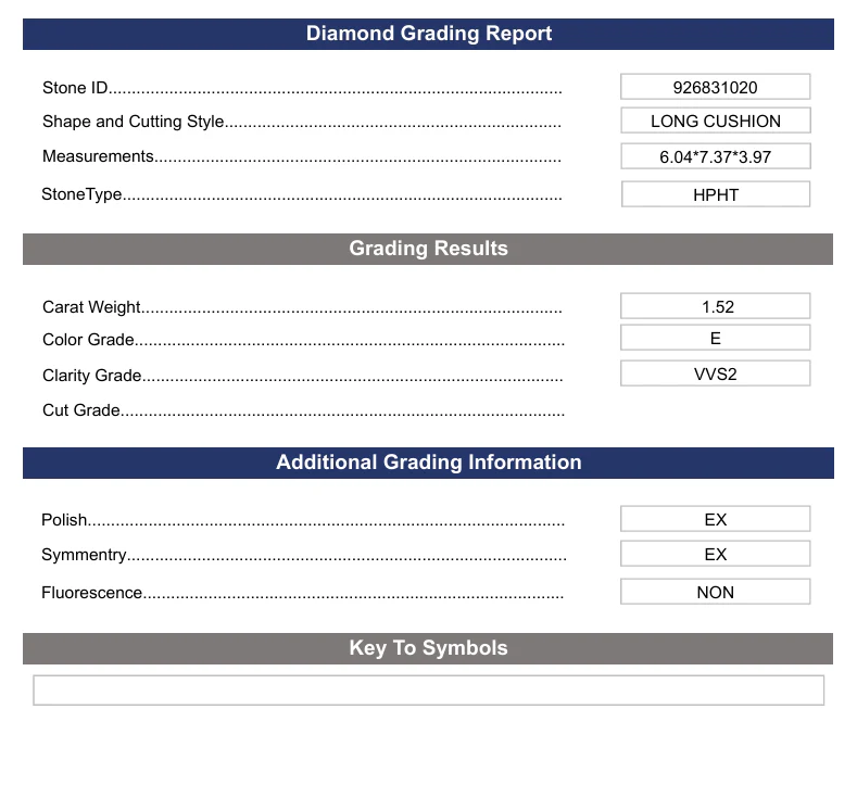 1.52 Carat Long Cushion Lab Grown Diamond, VVS2/E - Image 2