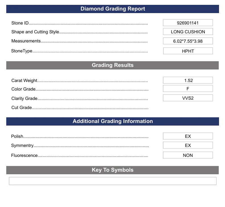 1.52 Carat Long Cushion Lab Grown Diamond, VVS2/F - Image 2