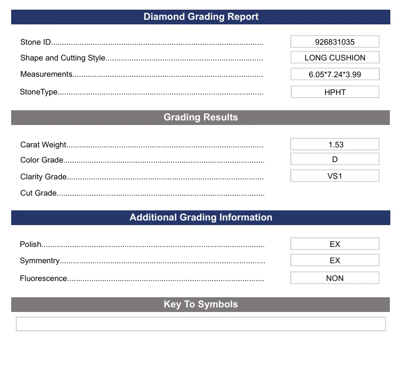 1.53 Carat Long Cushion Lab Grown Diamond, VS1/D - Image 2