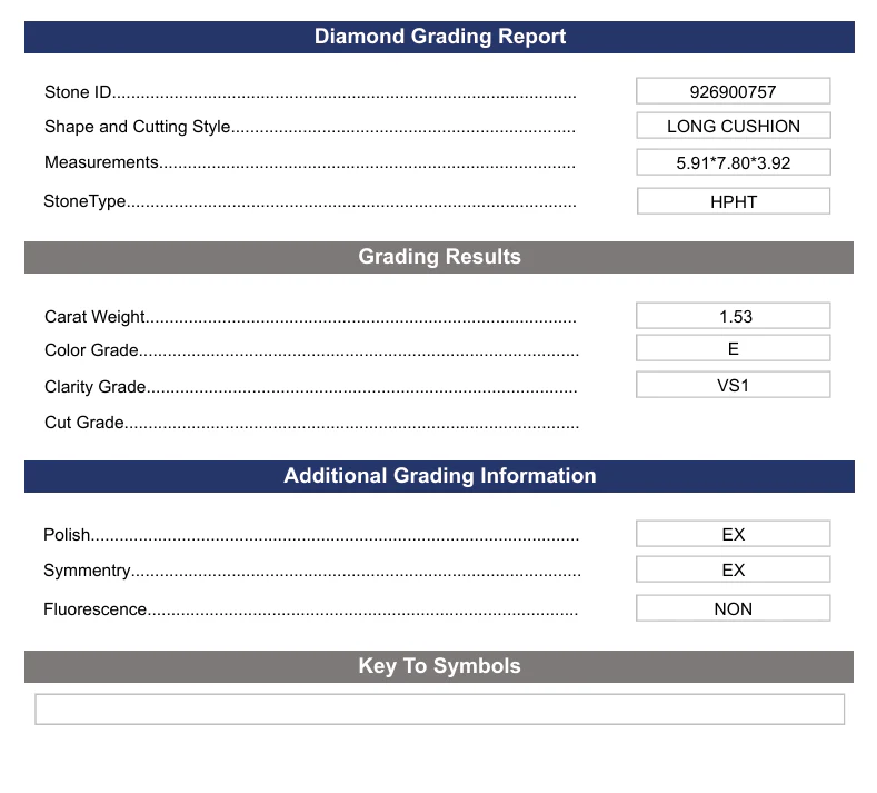 1.53 Carat Long Cushion Lab Grown Diamond, VS1/E - Image 2
