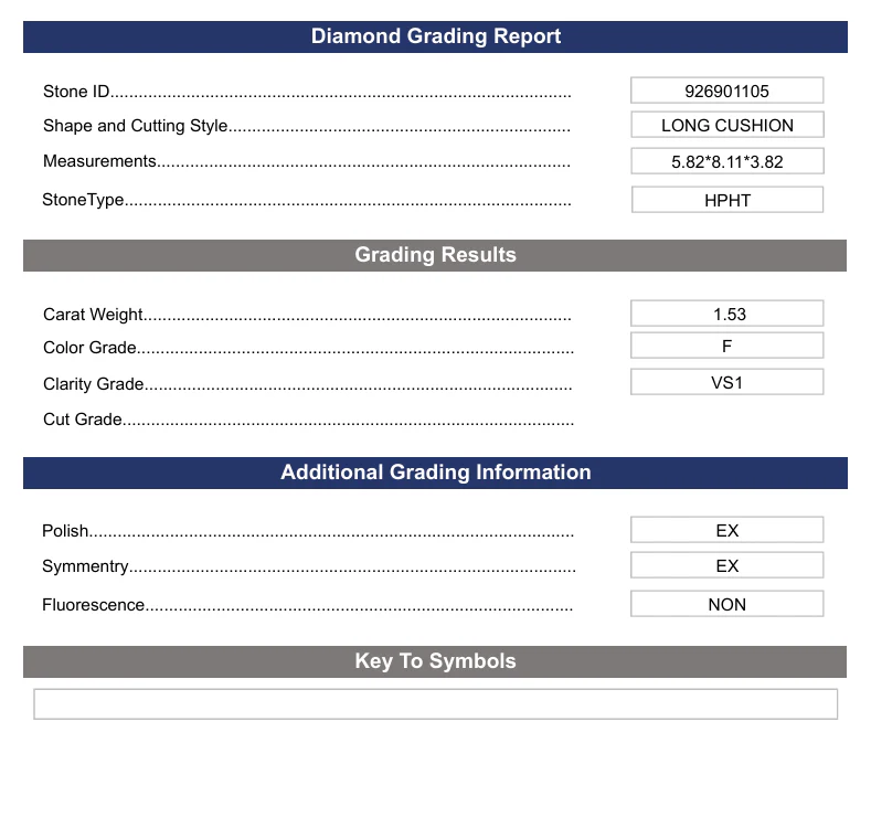 1.53 Carat Long Cushion Lab Grown Diamond, VS1/F - Image 2