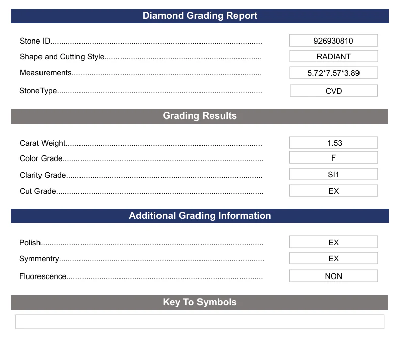 1.53 Carat Radiant Lab Grown Diamond, SI1/F - Image 2
