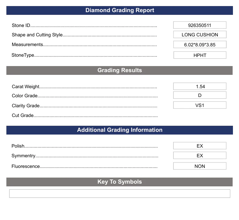1.54 Carat Long Cushion Lab Grown Diamond, VS1/D - Image 2
