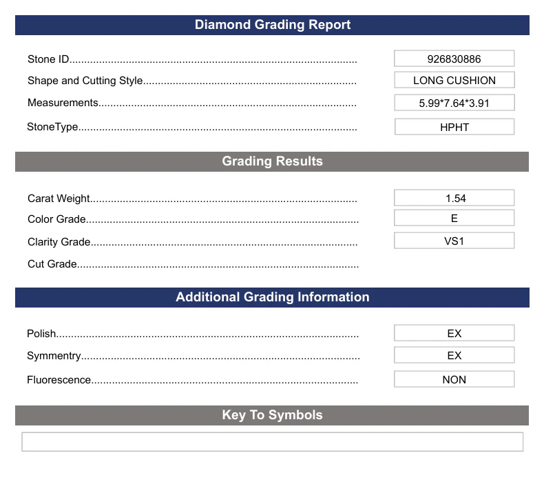 1.54 Carat Long Cushion Lab Grown Diamond, VS1/E - Image 2