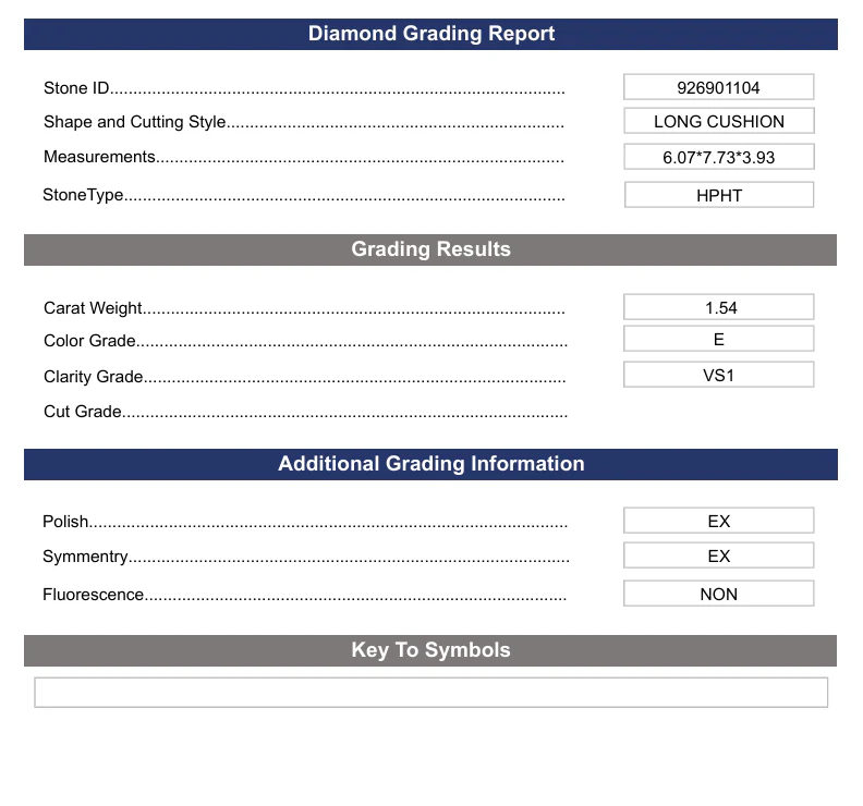 1.54 Carat Long Cushion Lab Grown Diamond, VS1/E - Image 2