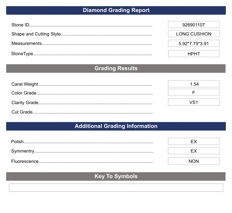 1.54 Carat Long Cushion Lab Grown Diamond, VS1/F - Image 2