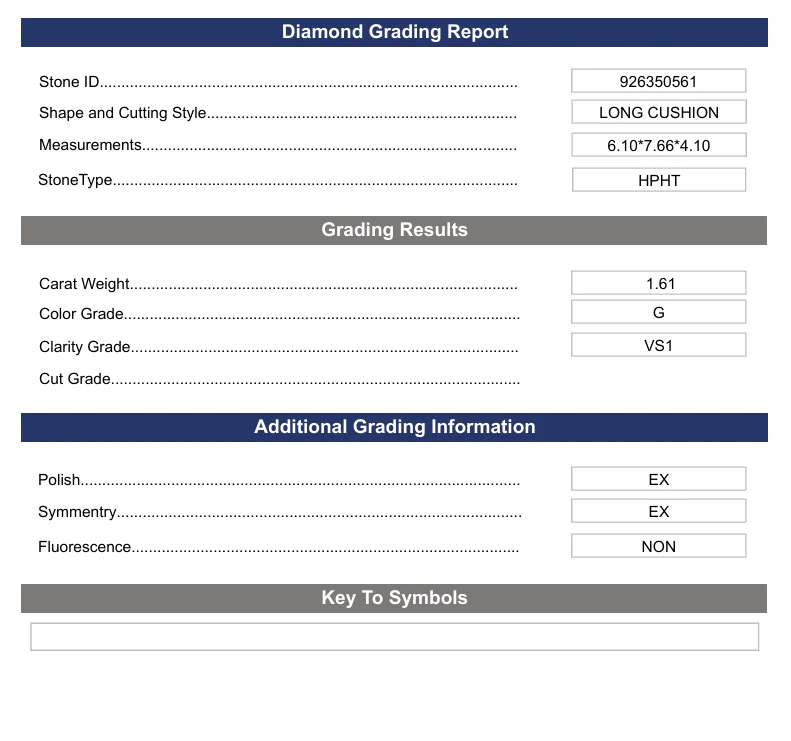 1.61 Carat Long Cushion Lab Grown Diamond, VS1/G - Image 2