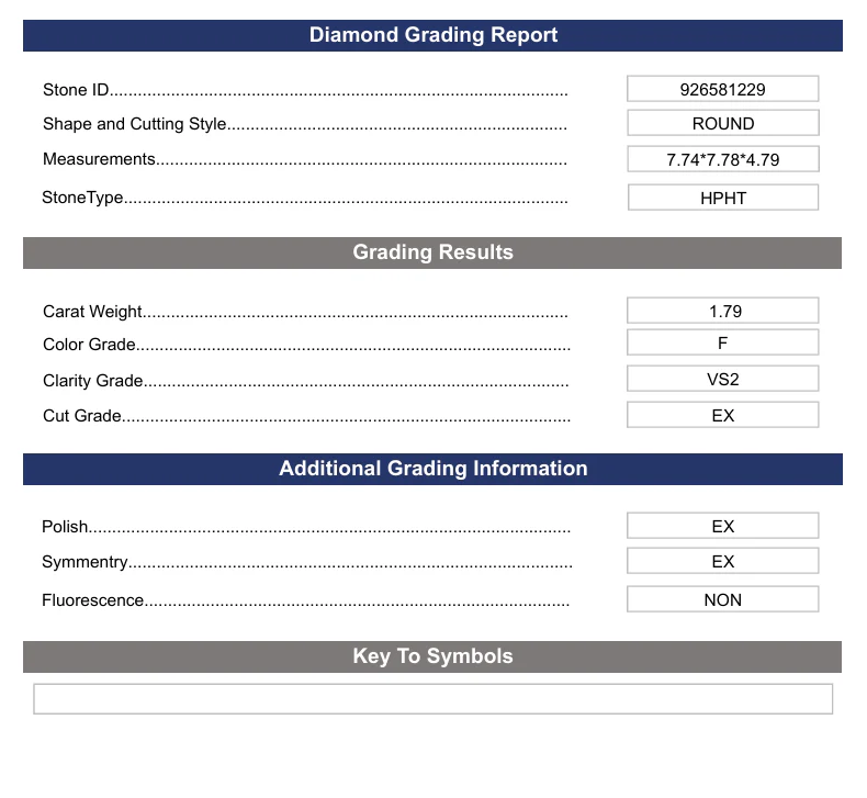 1.79 Carat Round Lab Grown Diamond, VS2/F - Image 2