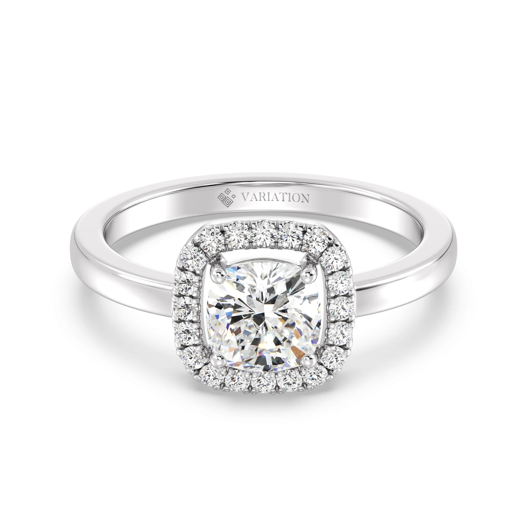 1 Carat Cushion Cut Lab Grown Diamond Halo Engagement Ring in 18K Gold - Image 11
