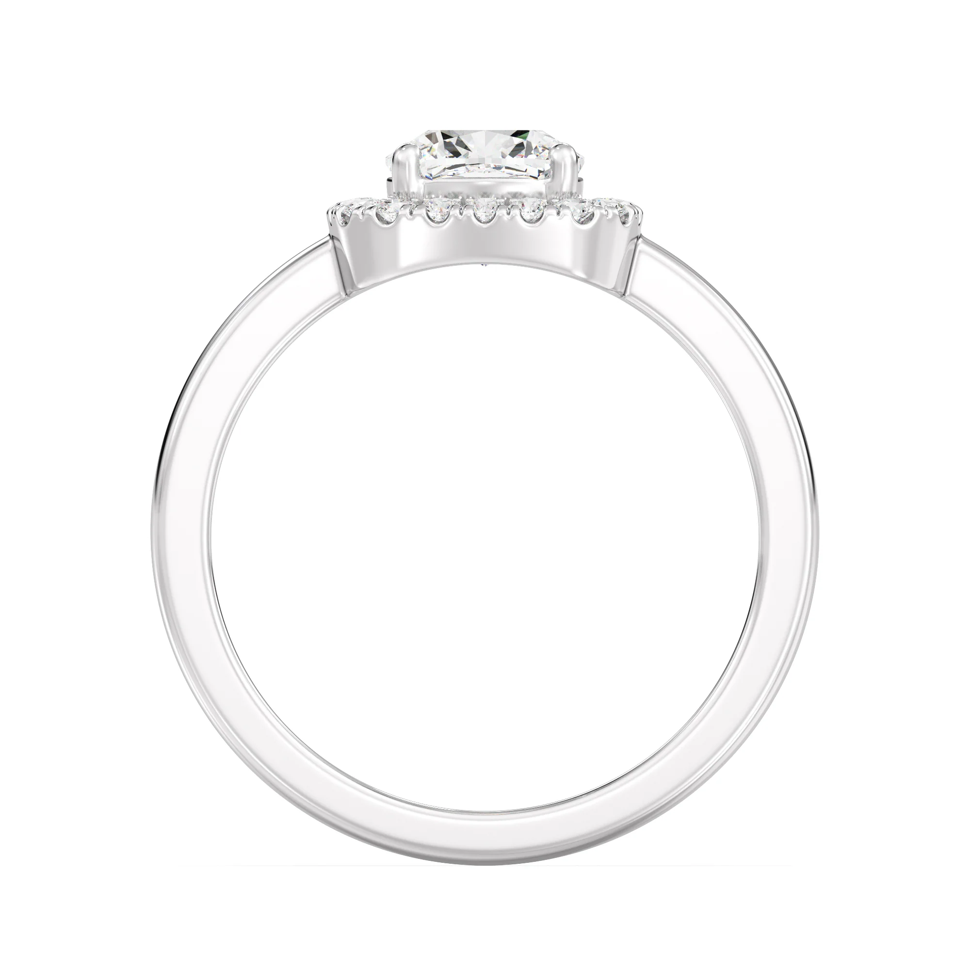 1 Carat Cushion Cut Lab Grown Diamond Halo Engagement Ring in 18K Gold - Image 12