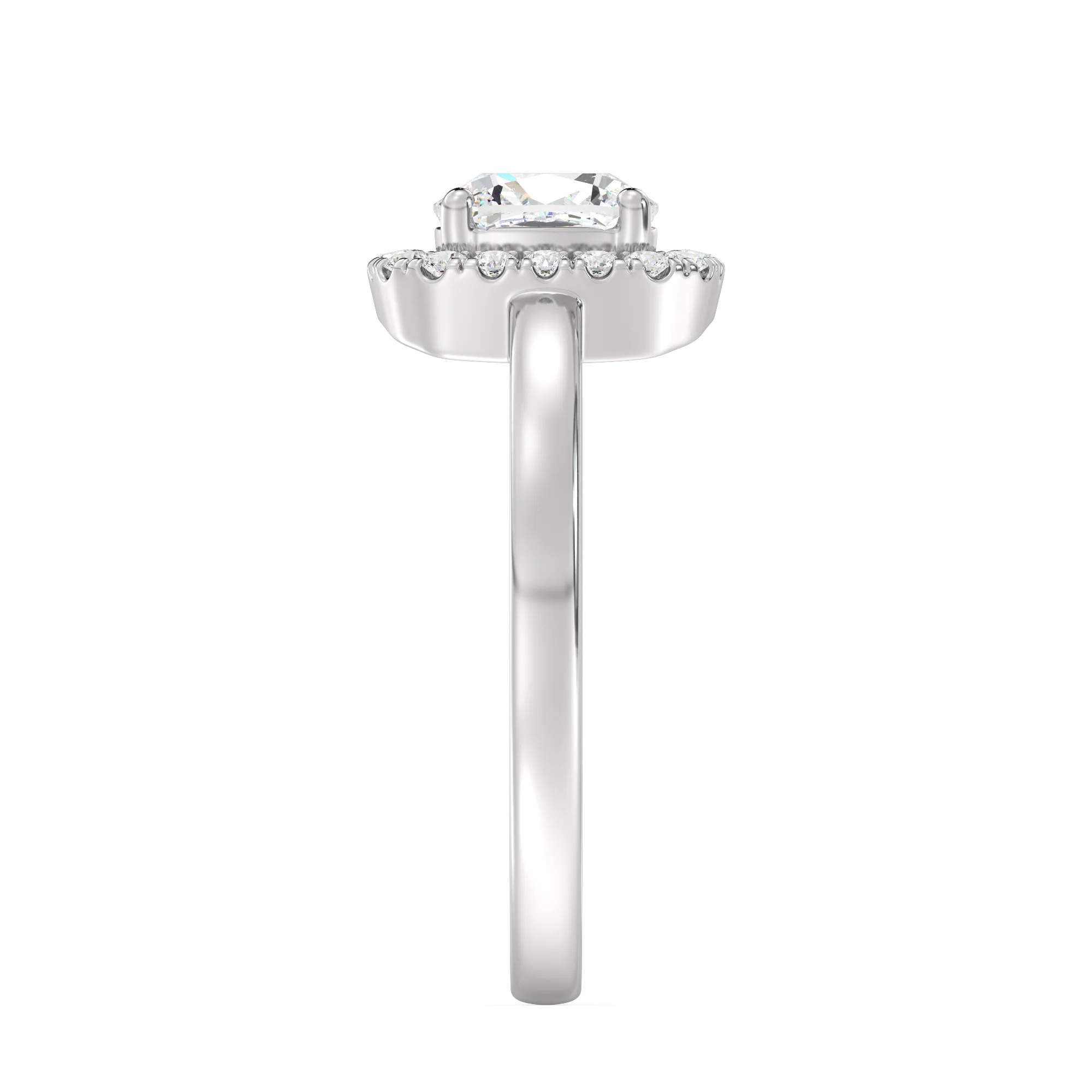 1 Carat Cushion Cut Lab Grown Diamond Halo Engagement Ring in 18K Gold - Image 14