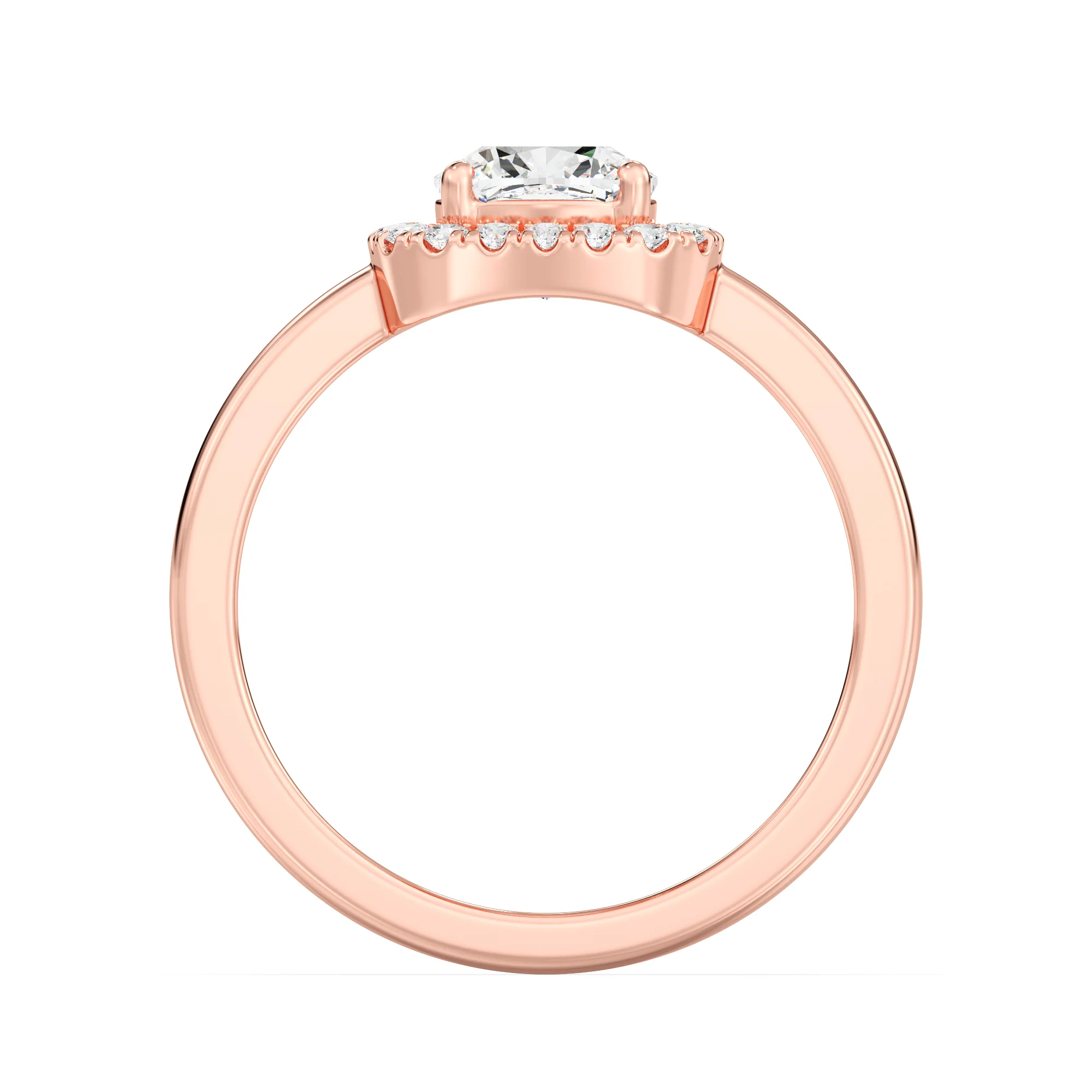 1 Carat Cushion Cut Lab Grown Diamond Halo Engagement Ring in 18K Gold - Image 8