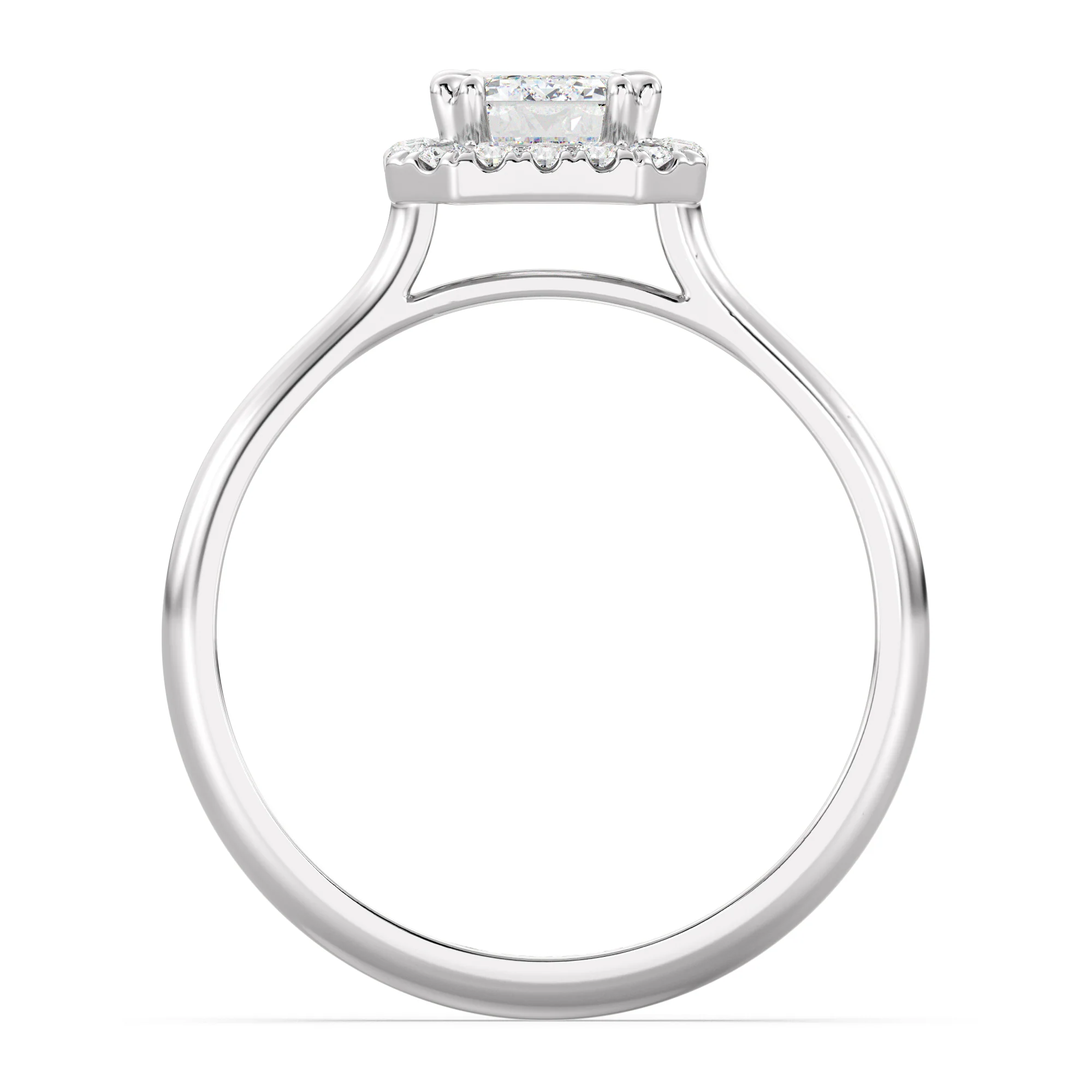 1 Carat Emerald Cut Lab Grown Diamond Halo Engagement Ring in 18K Gold - Image 15