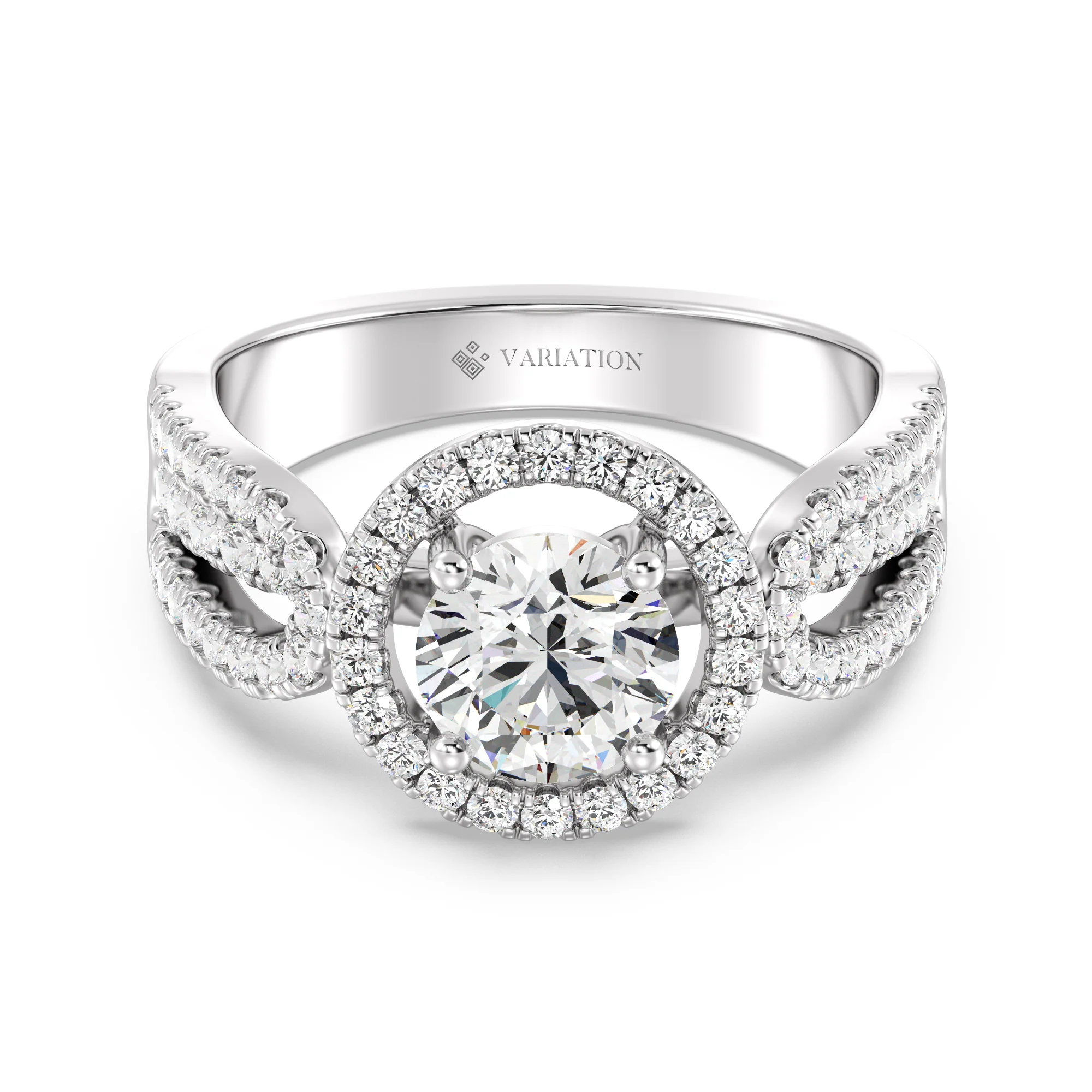 1 Carat Round Cut Lab Grown Diamond Halo Engagement Ring in 18K Gold - Image 11