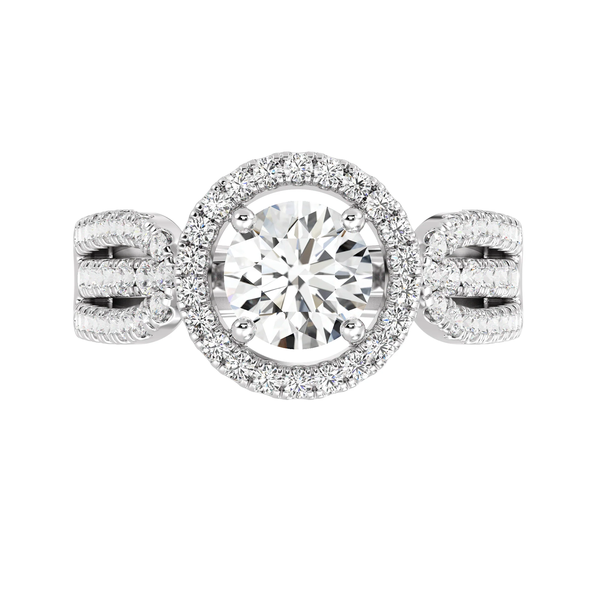 1 Carat Round Cut Lab Grown Diamond Halo Engagement Ring in 18K Gold - Image 12