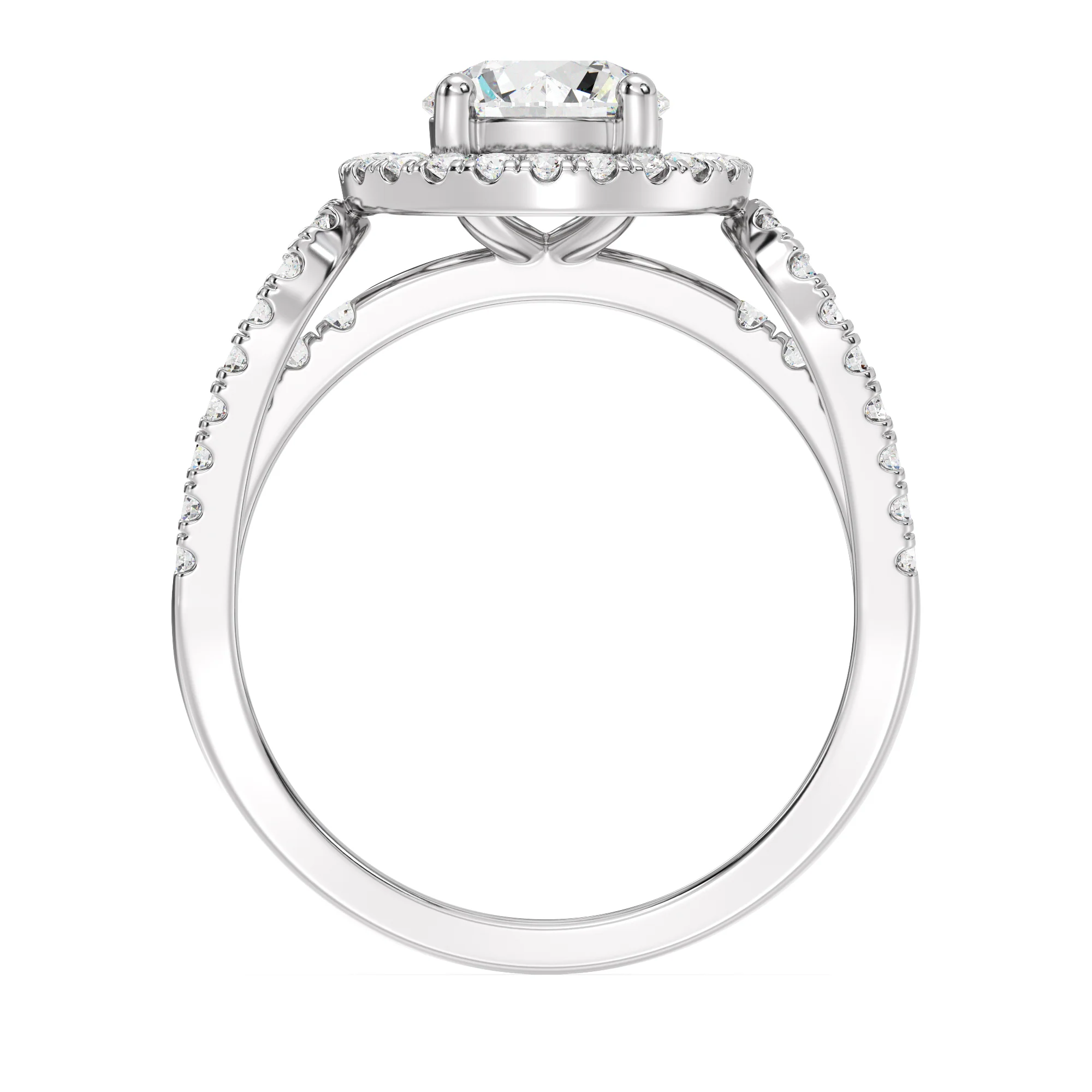 1 Carat Round Cut Lab Grown Diamond Halo Engagement Ring in 18K Gold - Image 13