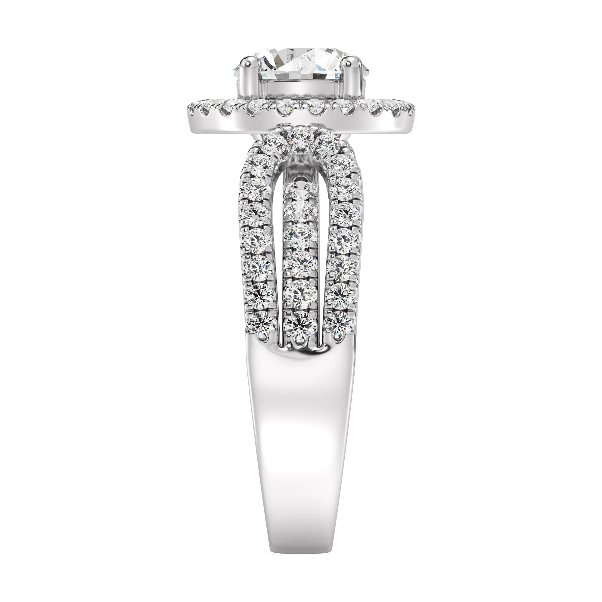 1 Carat Round Cut Lab Grown Diamond Halo Engagement Ring in 18K Gold - Image 14