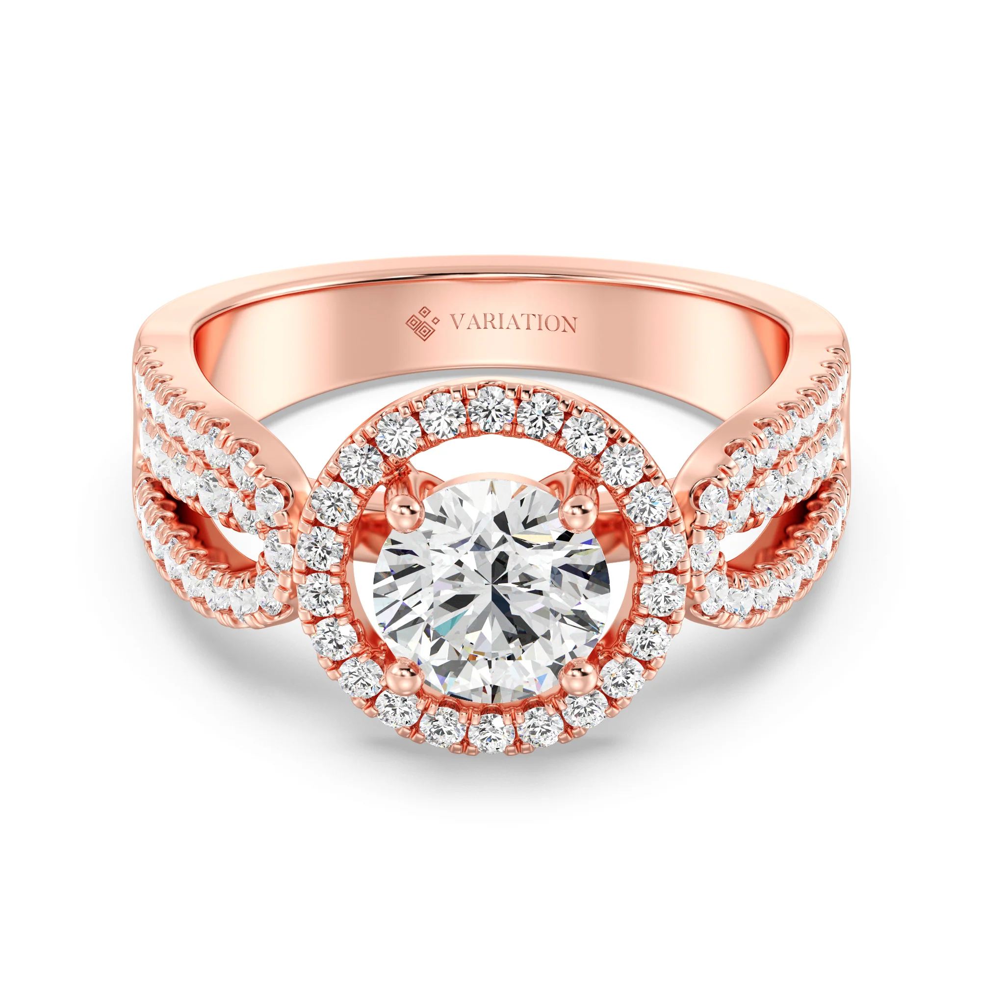 1 Carat Round Cut Lab Grown Diamond Halo Engagement Ring in 18K Gold - Image 6