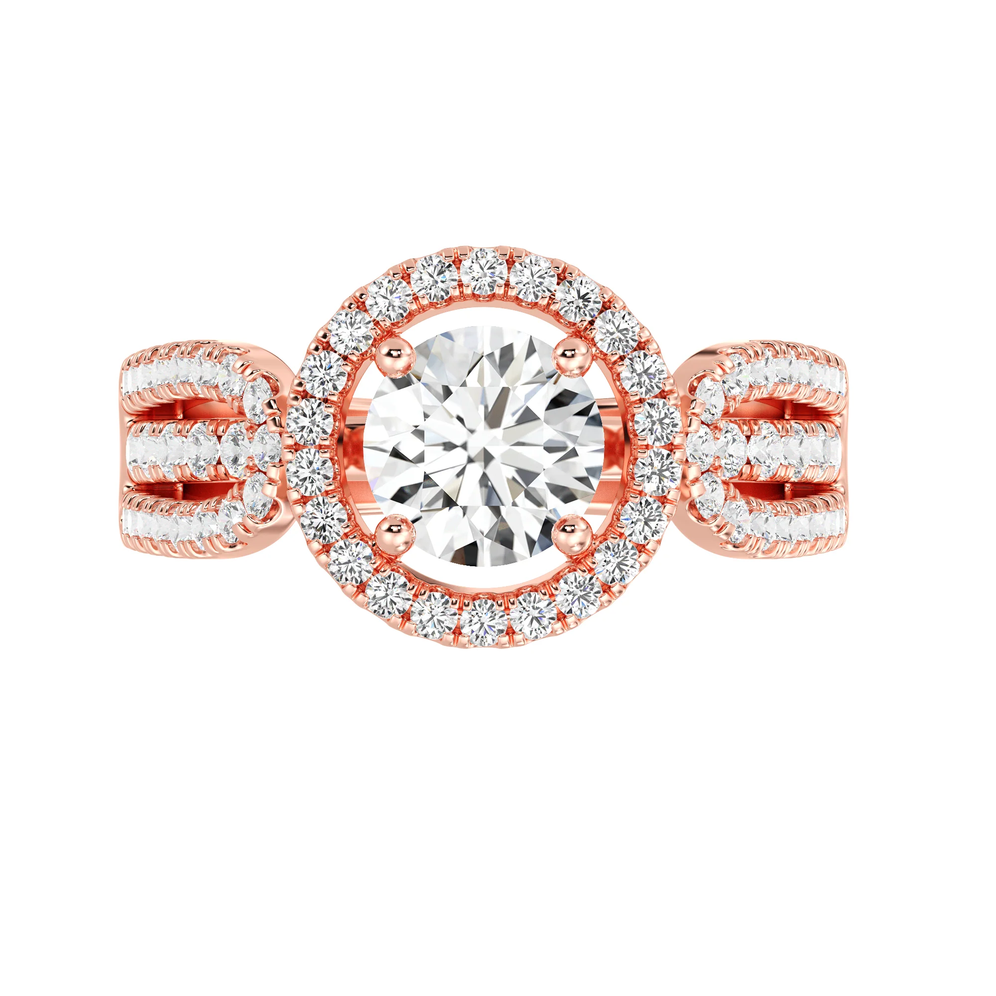 1 Carat Round Cut Lab Grown Diamond Halo Engagement Ring in 18K Gold - Image 7