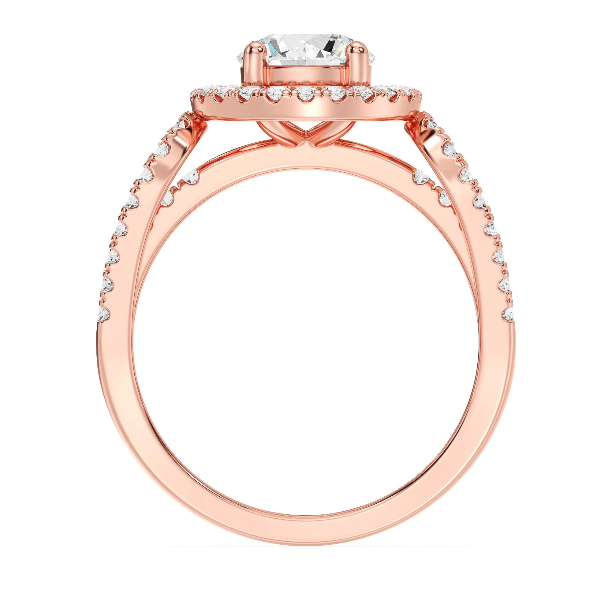 1 Carat Round Cut Lab Grown Diamond Halo Engagement Ring in 18K Gold - Image 8
