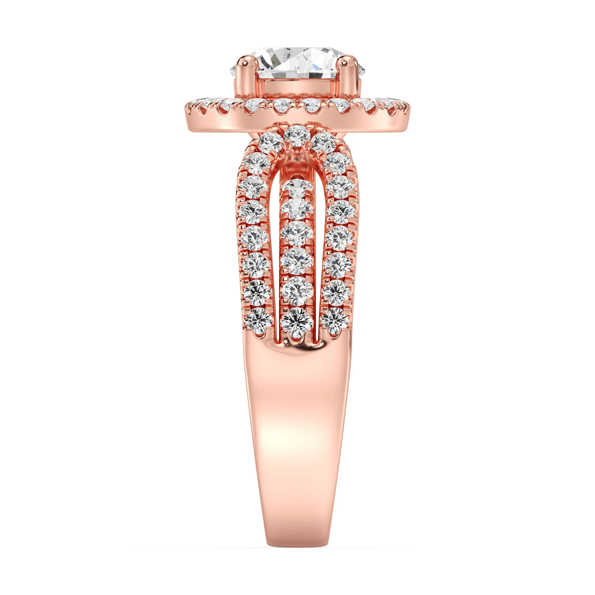 1 Carat Round Cut Lab Grown Diamond Halo Engagement Ring in 18K Gold - Image 9