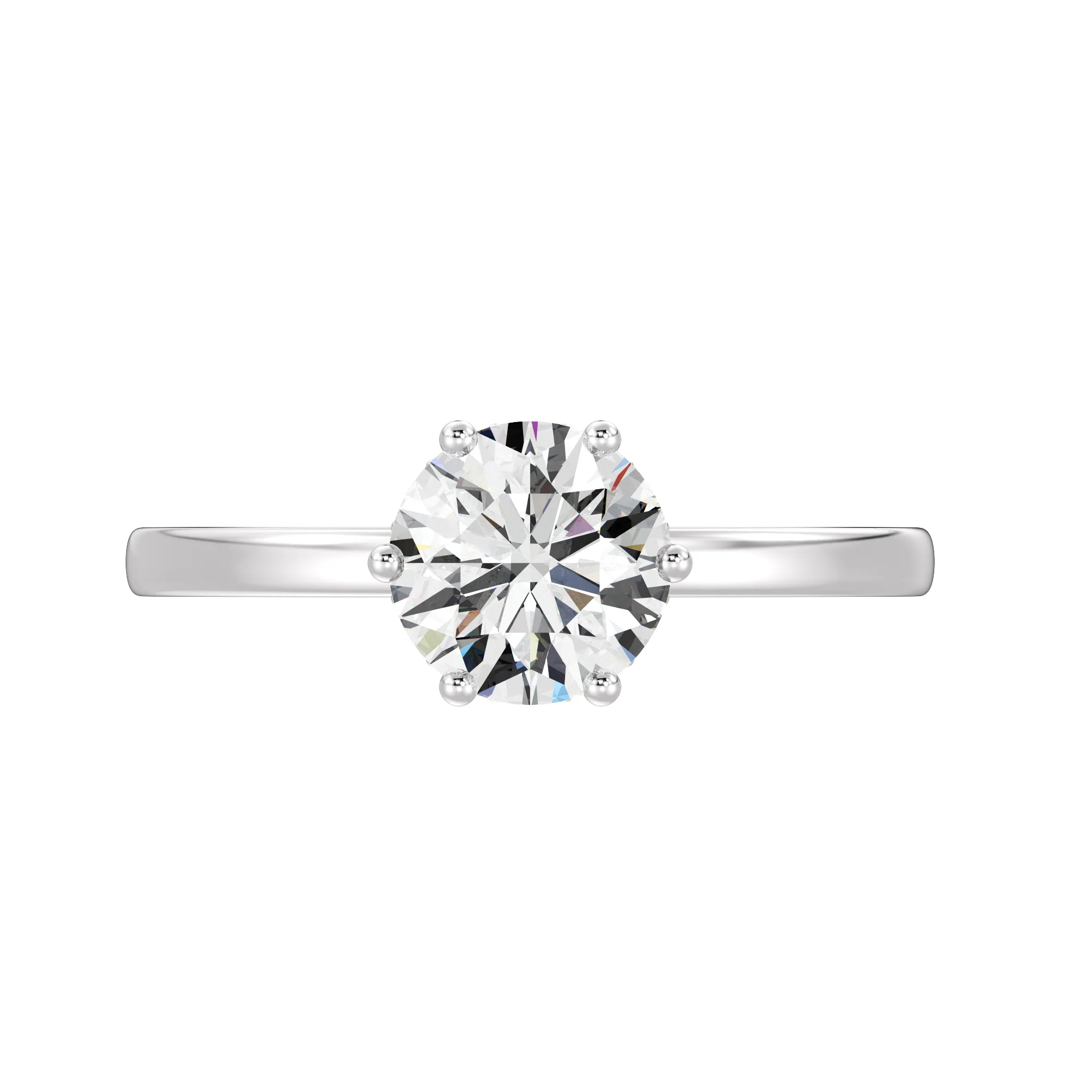 1 Carat Round Lab Grown Diamond Solitaire Ring with Hidden Halo in 18K Gold - Image 12
