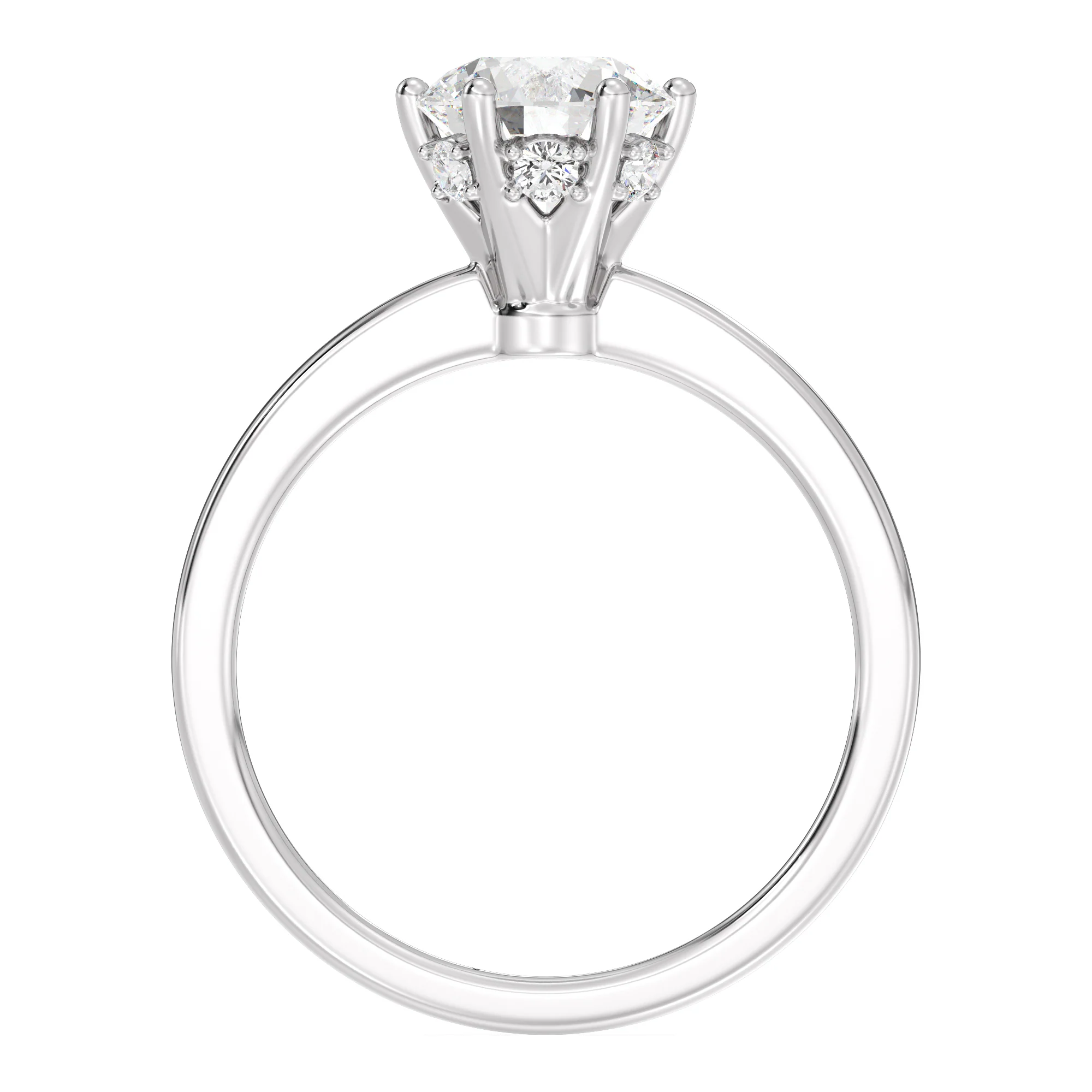 1 Carat Round Lab Grown Diamond Solitaire Ring with Hidden Halo in 18K Gold - Image 13