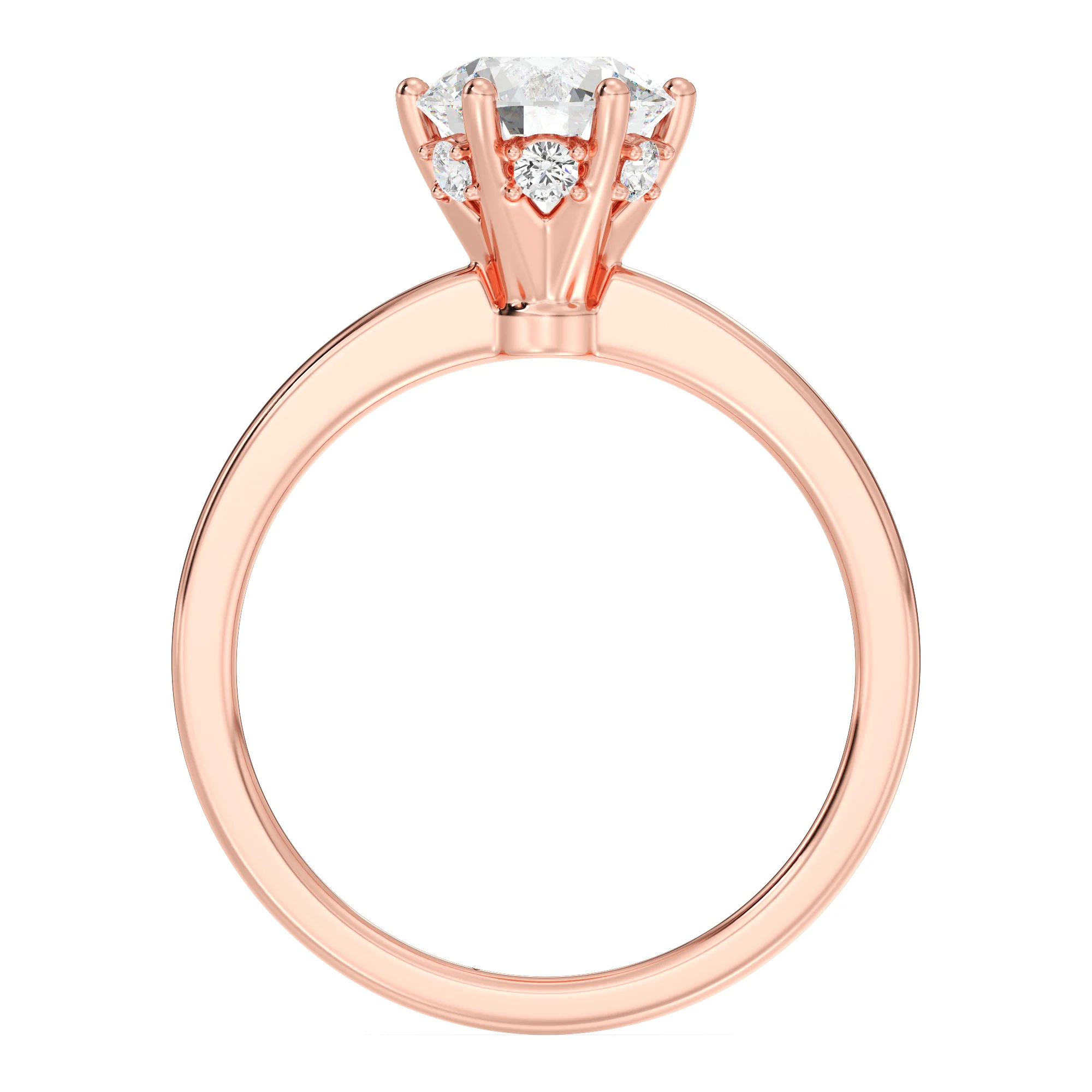 1 Carat Round Lab Grown Diamond Solitaire Ring with Hidden Halo in 18K Gold - Image 7