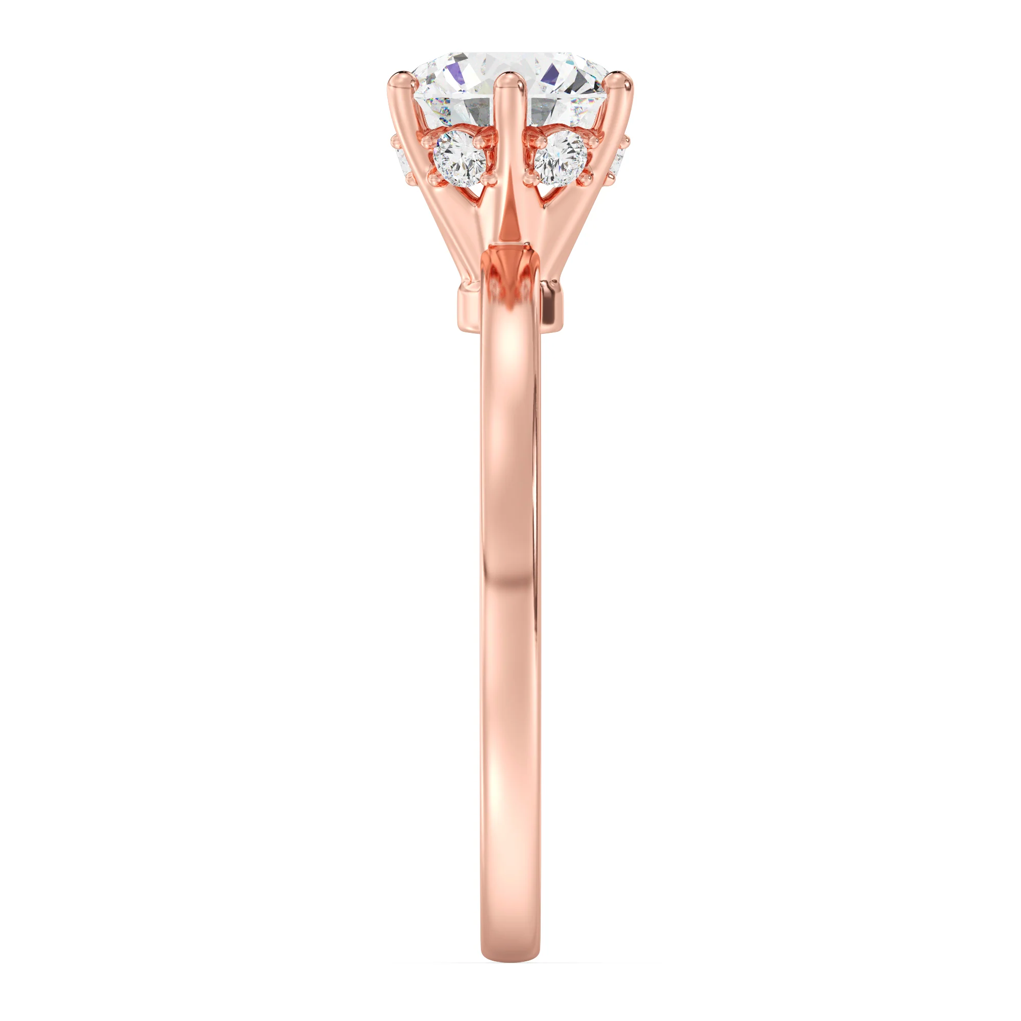 1 Carat Round Lab Grown Diamond Solitaire Ring with Hidden Halo in 18K Gold - Image 8