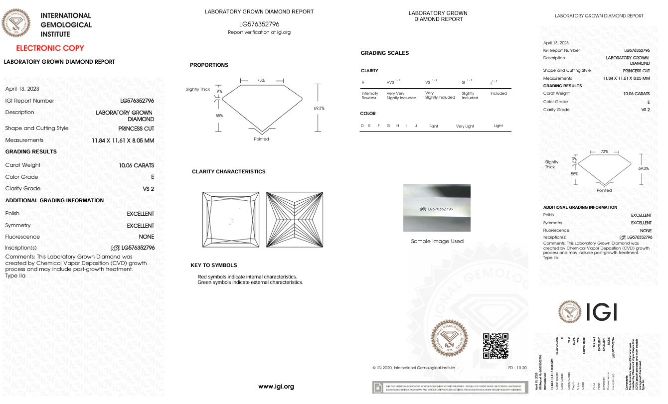 10.06 Carat Princess Lab Grown Diamond, VS2/E - Image 2