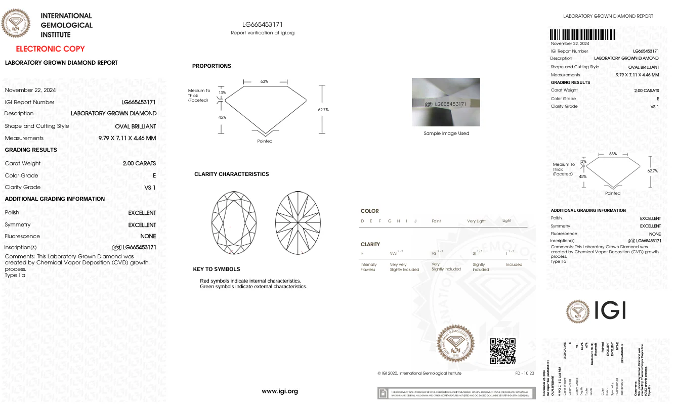 2.0 Carat Oval Lab Grown Diamond, VS1/E - Image 2