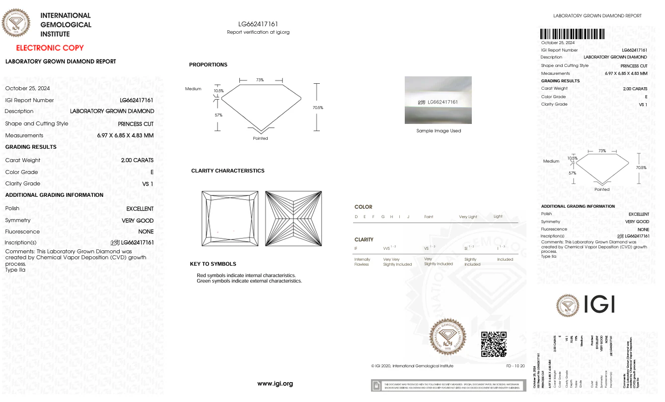 2.0 Carat Princess Lab Grown Diamond, VS1/E - Image 2