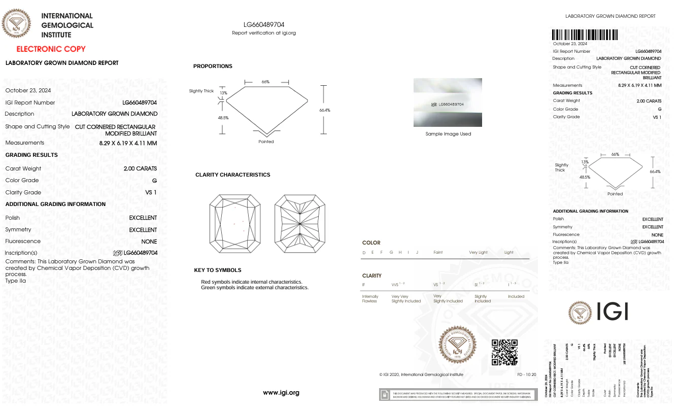 2.0 Carat Radiant Lab Grown Diamond, VS1/G - Image 2