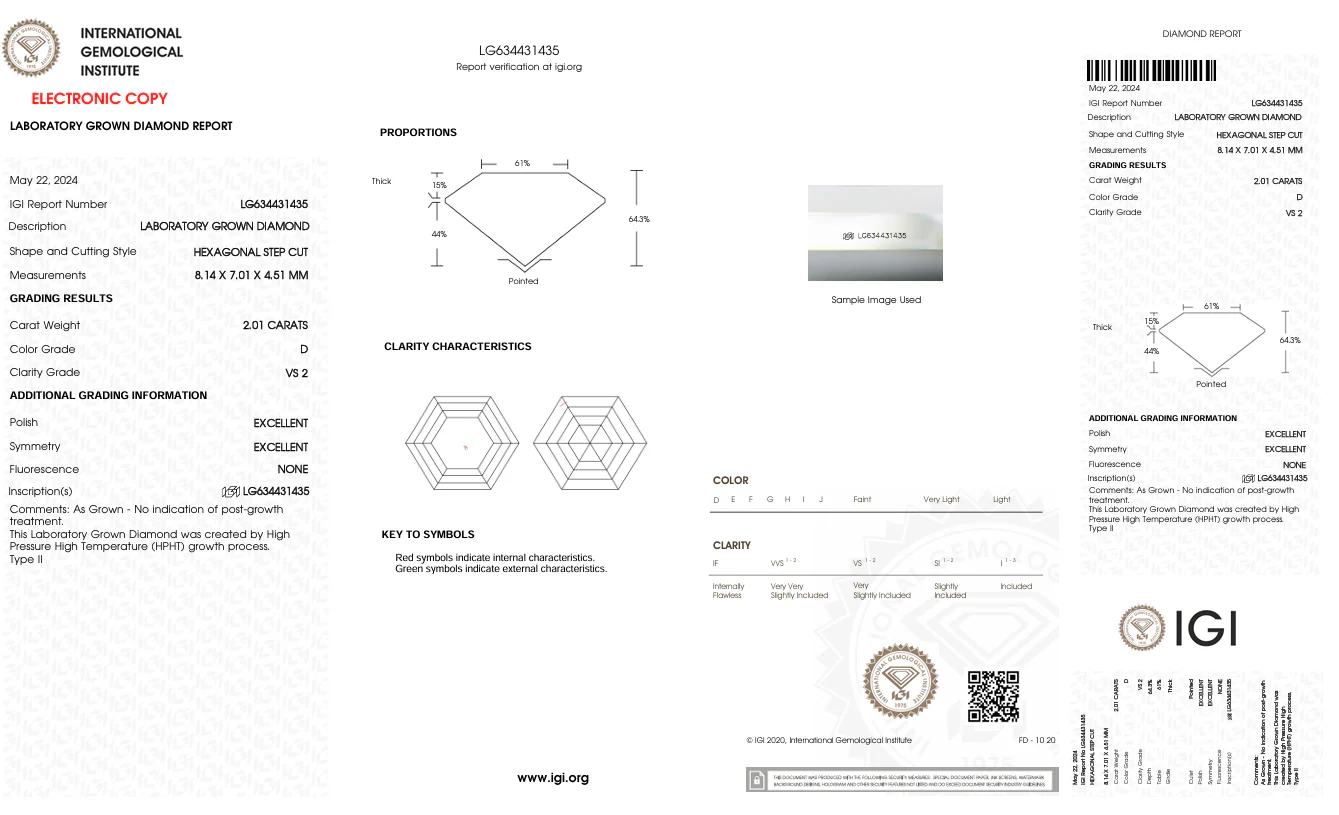 2.01 Carat Hexagonal Lab Grown Diamond, VS2/D - Image 2