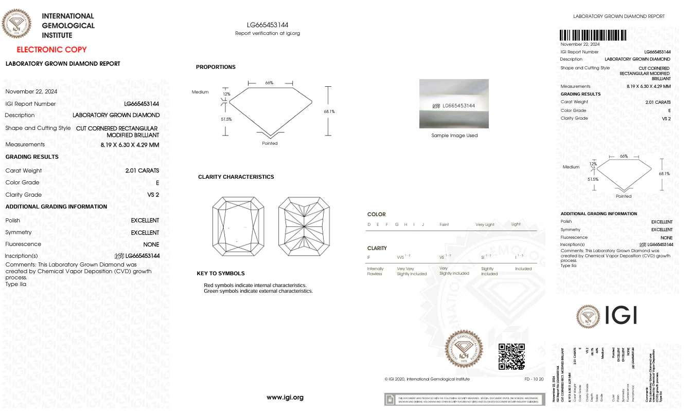 2.01 Carat Radiant Lab Grown Diamond, VS2/E - Image 2